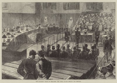 The Communist Trials at Versailles, the Court cleared, reading the Sentence by Sir John Charles Robinson